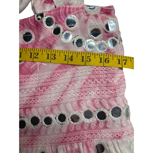 Juliet Dunn Women's Tie-Dye Maxi Dress Pink 1 Boho Chic Festival Resortcore - Picture 4 of 7